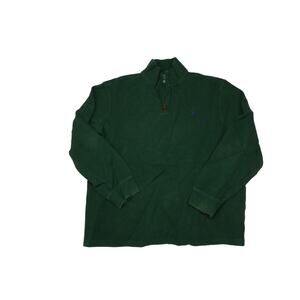 POLO RALPH LAUREN 1/4 zip Estate ribbed sweater, green, XXL